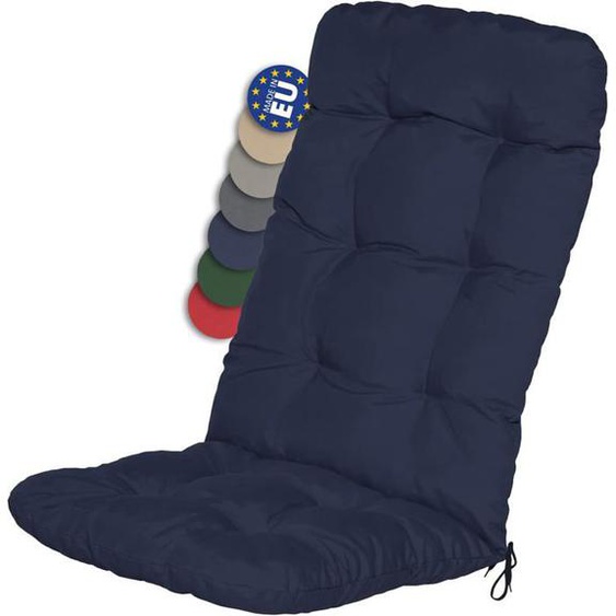 Coussin pour chaise de jardin Beautissu Flair HL - Set 6 coussins 120x50x6cm, bleu foncé