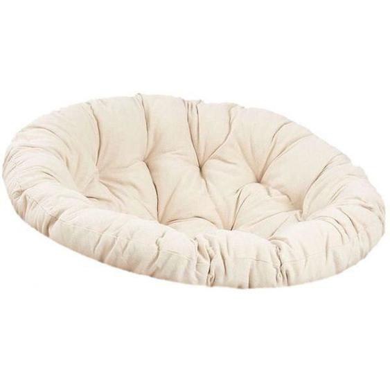 Coussin pour fauteuil papasan - Marque - Modèle - Diamètre 98cm - 100% coton écru - Garniture kapok