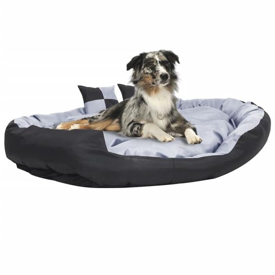 Coussin réversible lavable pour chien Gris et noir 150x120x25cm