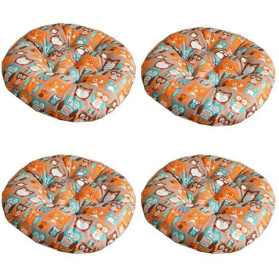 Coussins de Chaise Coussin pour Chaise Galettes de Chaise Lot de 4 Coussin de Chaise pour Patio, 40X40cm, 3