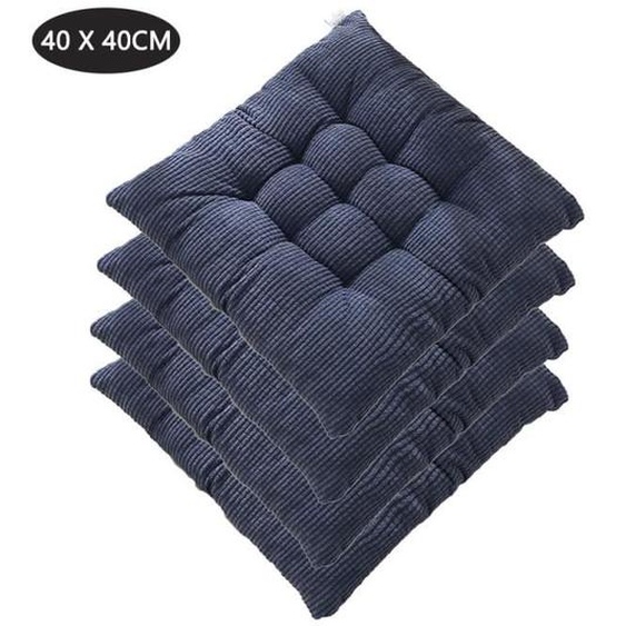 Coussins de Chaises Carrés, 40x40cm Coussins de Siège velours côtelé Décoration Maison Coussin Mat Matelassée,Bleu