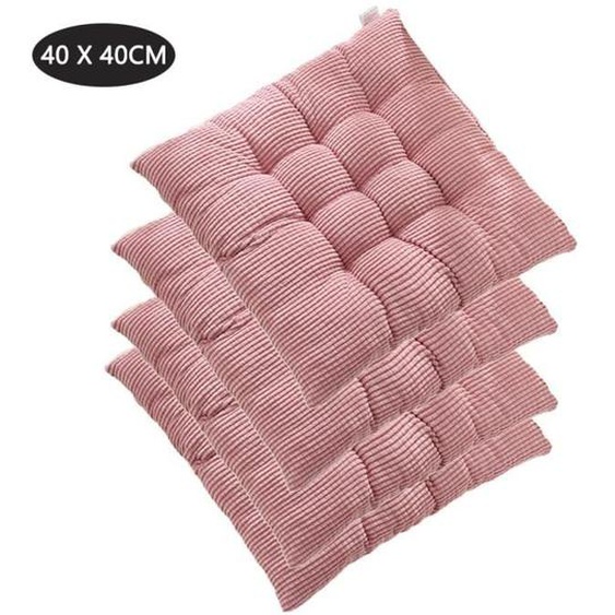 Coussins de Chaises Carrés, 40x40cm Coussins de Siège velours côtelé Décoration Maison Coussin Mat Matelassée,Rose