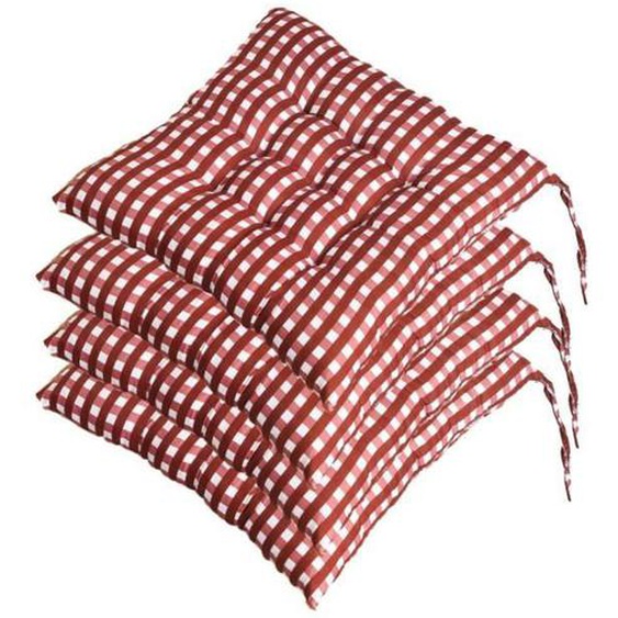 Coussins de Chaises Carrés, Lot de 4 Coussins de Siège Décoration Maison Coussin Mat Matelassée,Confortable et coloré, 40x40cm,F