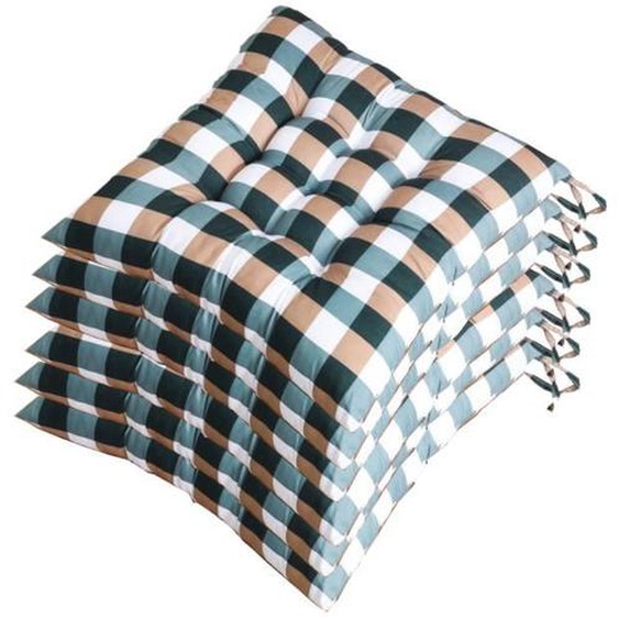 Coussins de Chaises Carrés, Lot de 6 Coussins de Siège Décoration Maison Coussin Mat Matelassée,Confortable et coloré, 40x40cm,H