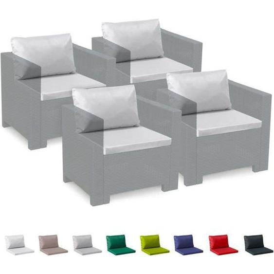 Coussins de rechange pour salon de jardin Grand Soleil Rotin imperméables étanches Blanc