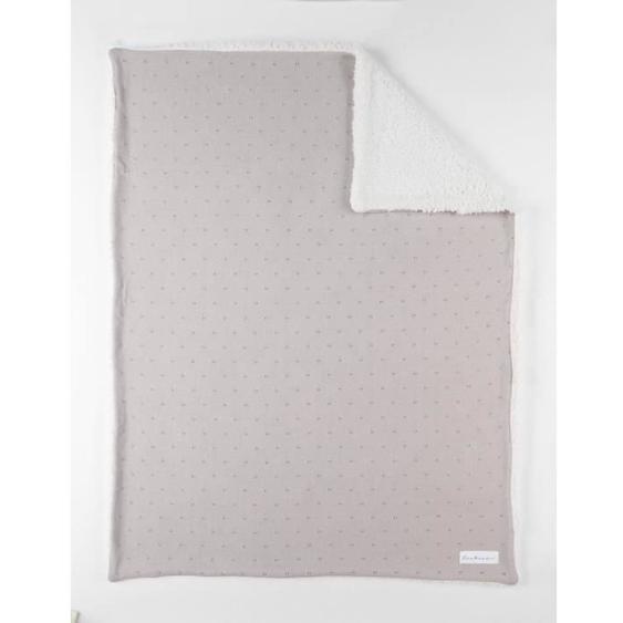 Couverture 75x100cm Coton Bio/sherpa - Beige Beige