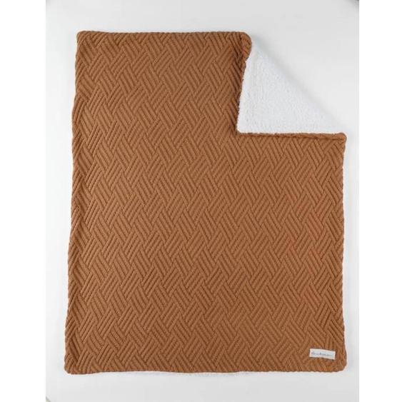 Couverture 75x100cm Coton Bio/sherpa - Marron Marron