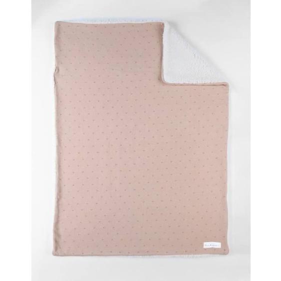 Couverture 75x100cm Coton Bio/sherpa - Rose Rose