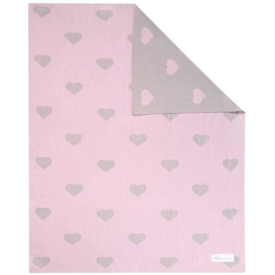 Couverture Bébé Tricotée - Kindsgut - 100% Coton - Rose - 80 X 100 Cm Rose