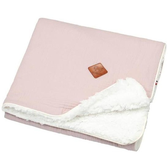 Couverture En Gaze De Coton Et Sherpa Jeanne 70 X 100 Cm Rose Rose