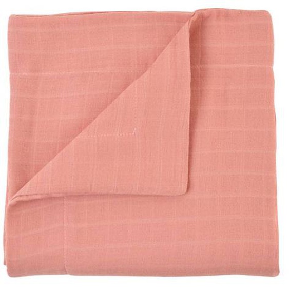 Couverture Gaze De Coton Bio* Unie Bois De Rose Rose