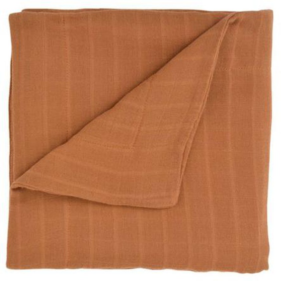 Couverture Gaze De Coton Bio* Unie Caramel Marron