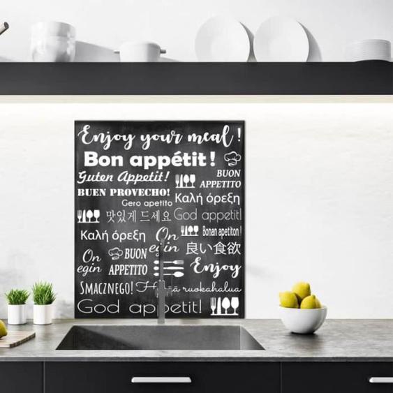 Crédence cuisine aluminium ADZIF.BIZ ENJOY 90cm x 70cm - Brillant - Classique - Intemporel