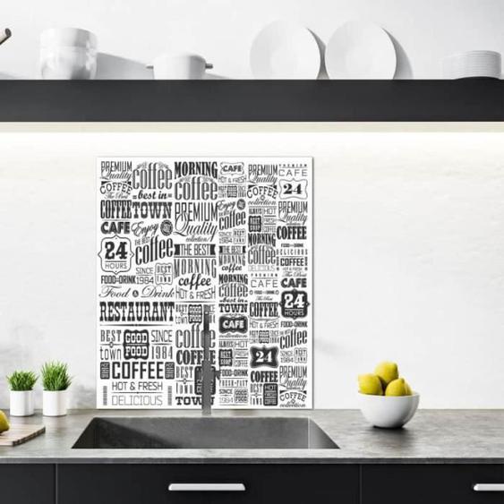 Crédence cuisine en aluminium - ADZIF.BIZ - Coffee - 90 cm x 70 cm - Brillant - Classique - Intemporel