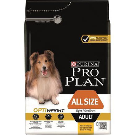 Croquettes pour chien All sizes Adult Light/Sterilised avec OptiWeight 3 kg