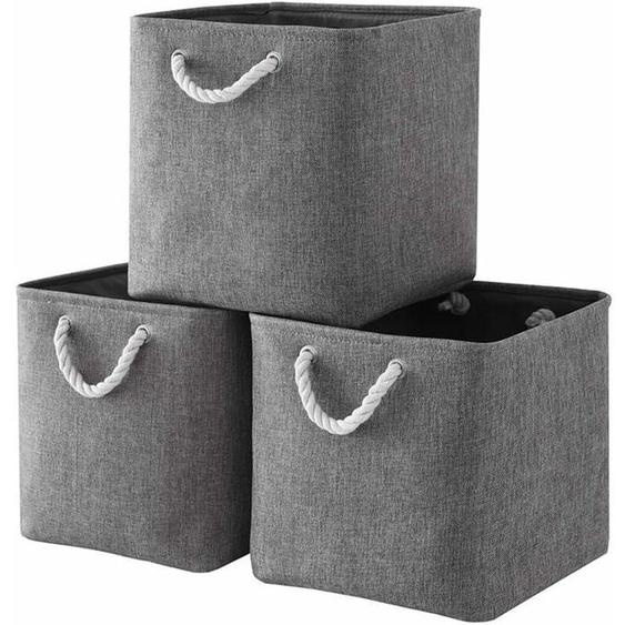 Cube de Rangement Tissu Panier Cube de Rangement Boite de Rangement Pliable pour Jouets Vtement 25 x 25 x 25 cm Lot de 3 PZCC