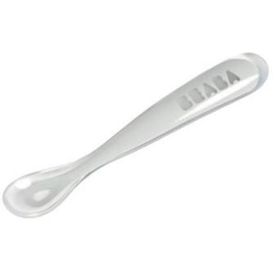 Cuillère Silicone 1er Âge - Beaba - Light Mist - Ergonomique Et Facile À Nettoyer Gris