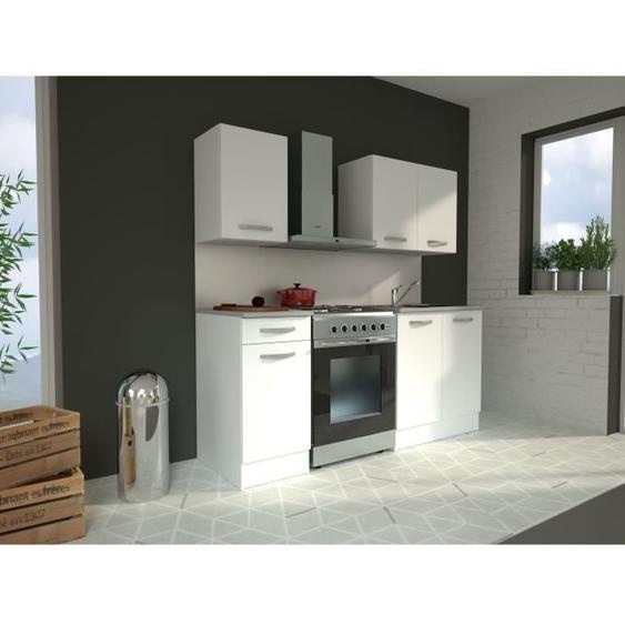 Cuisine Complete Oslo - L 180cm - Blanc Mat - Plan De Travail Inclus