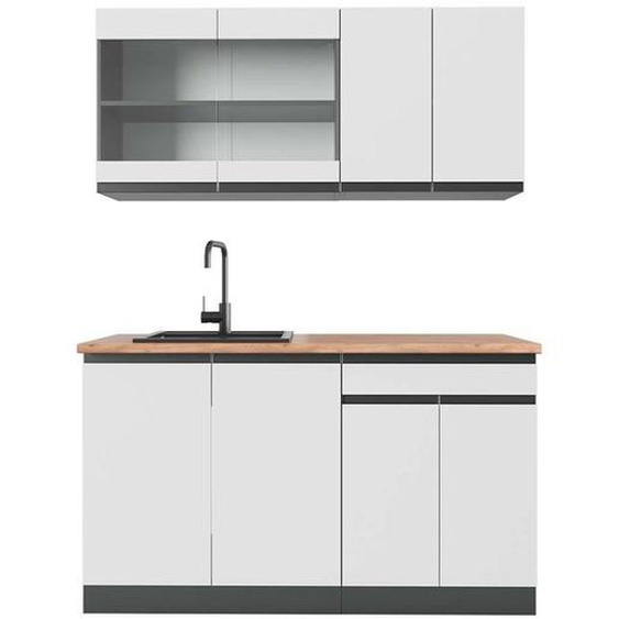 Cuisine R-Line, 140 cm , PT Chêne, blanc/anthracite, Vicco