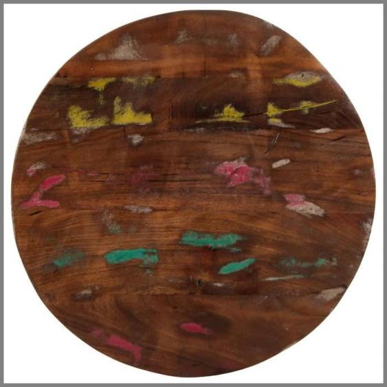 Dessus de table - CUQUE - Ø 50 cm - Bois massif de récupération - Finition couleur mixte - Ronde