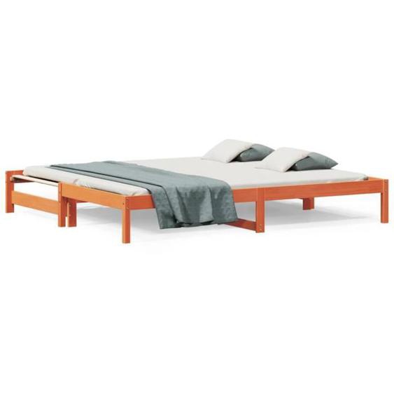 DBA Lit de jour avec lit gigogne cire marron 90x190 cm pin massif DA007