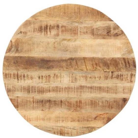 Dbaiyi-Ddis Dessus de table Bois de manguier solide Rond 15-16 mm 60 cm 84506