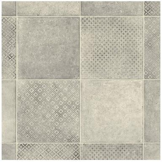 Décoweb - Sol Lino Tendance - Carreaux de ciment Motif Scandinave - Gris - Rouleau de 4m x 3m