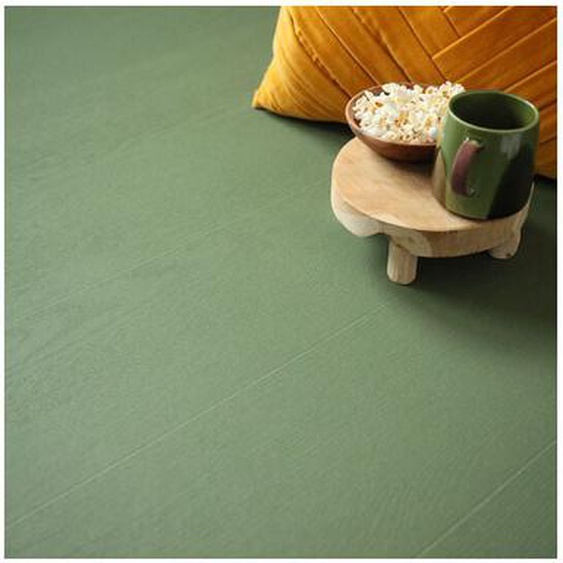 Décoweb - Sol Vinyle Résistance Pro - Parquet bois vintage peint - Vert - Rouleau de 3m x 3m