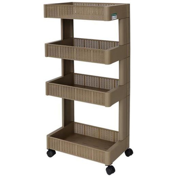 Desserte de rangement taupe Sotufab - Wall Rack 4 étages - Plastique - 45x25,8cm - Hauteur 93,5cm