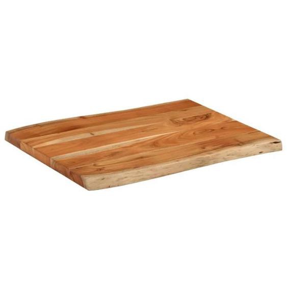 Dessus de table - ASHATA - Rectangulaire - Bois massif dacacia - 80x60 cm - Finition naturelle