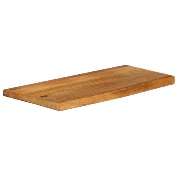 Dessus de table - ASHATA - 80x40 cm - Bois massif manguier - Finition chêne - Bord vivant