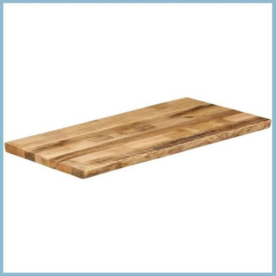 Dessus de table bord vivant 100x60x2,5 cm bois de manguier brut -BK370670 (PLA)