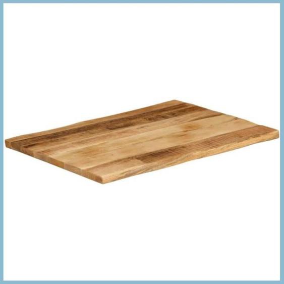 Dessus de table bord vivant 90x60x3,8 cm bois de manguier brut -BK370693 (PLA)