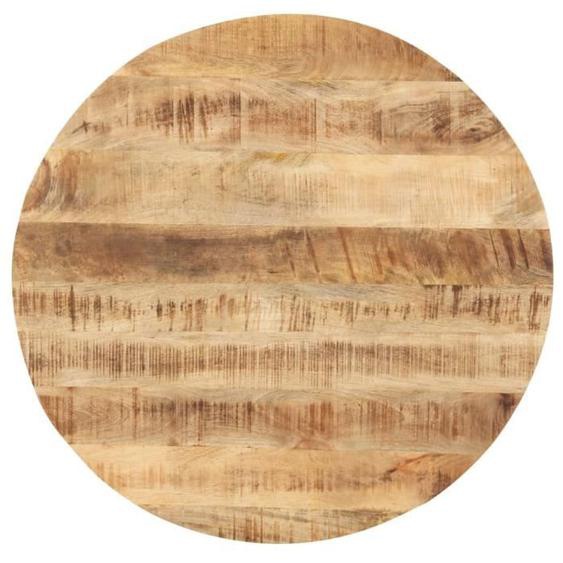 Dessus de table en bois de manguier massif - V GEBY - Rond 80 cm - Finition vernie