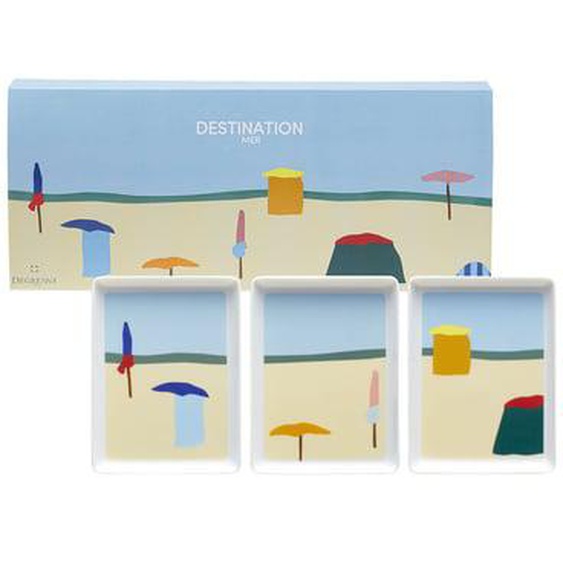 Coffret 3 Mini Plats 16 X 12 Cm - Destination Mer