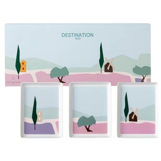 Coffret 3 Mini Plats 16 X 12 Cm - Destination Sud