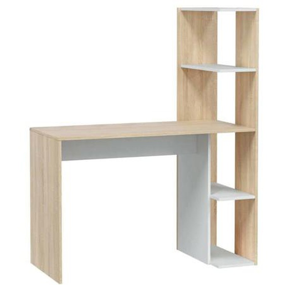 Dlup Desk, 110x52h136 cm, Blanc et Chêne