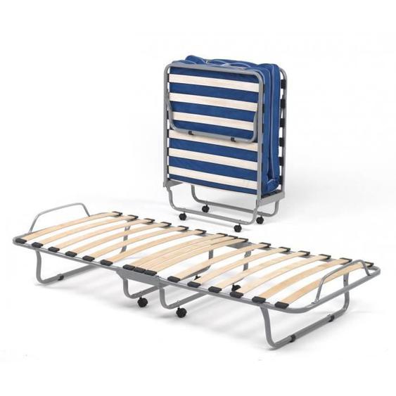 Dmora - Lit pliant Damati, Lit orthopédique pliant simple, Lit bébé avec housse en éco-cuir, avec matelas Cm 80x190 inclus, Blanc