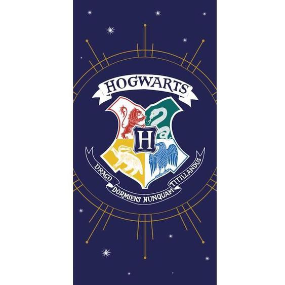 Drap De Plage Harry Potter - Poudlard. Taille : 75x150 Cm Bleu