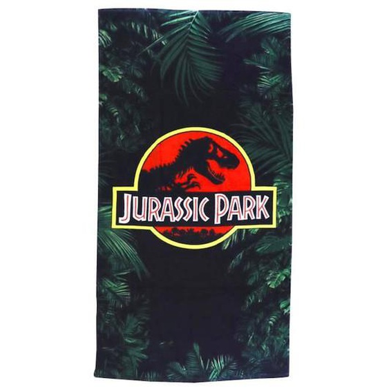 Drap De Plage - Omydream - Jurassic World - 100% Coton - Vert - 75x150 Cm Vert