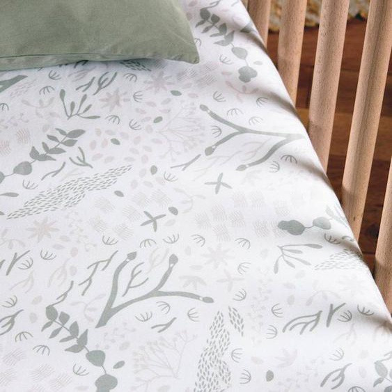 Drap Housse Coton Bio Pour Lit Bébé Yukari Douceur (yukari Tilleul - 60 X 120 Cm) Vert