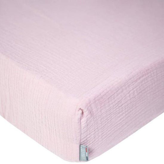 Drap Housse - Sevira Kids - Uni En Gaze De Coton - Vieux Rose - 60x120 Cm Rose