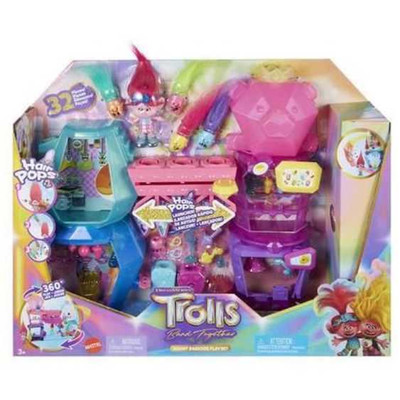 Dreamworks-les Trolls 3-coffret Mont Rageous, Poupée Et Accessoires Hnf24 Rose