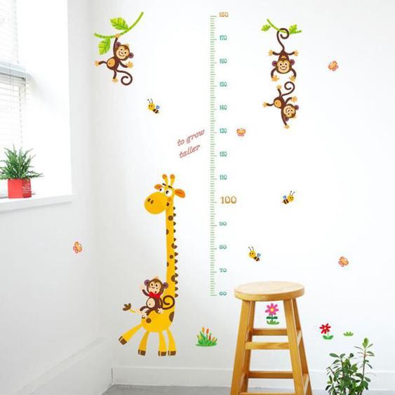 Drfeify Stickers Girafe Mesure de Hauteur pour Décoration des Chambres dEnfants