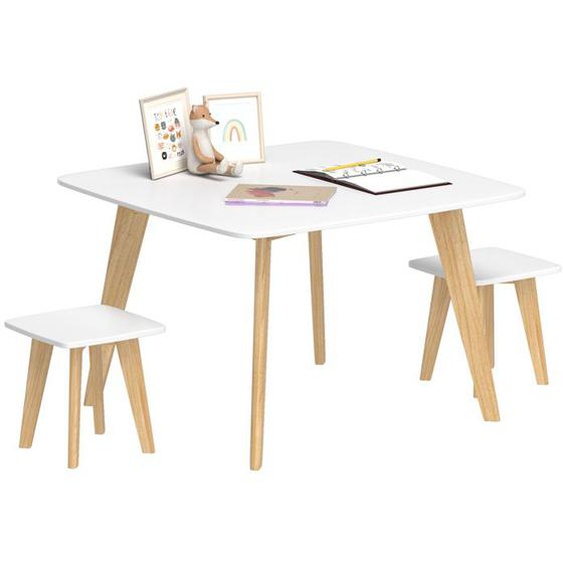 Ensemble 1 table et 2 chaises pour enfants - AIYAPLAY - meuble polyvalent - salle de jeux, chambre et maternelle - 3 à 8 ans