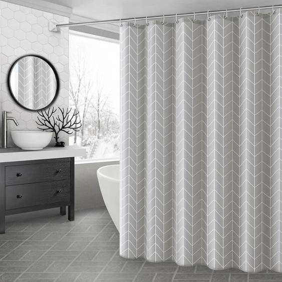 Ensemble de Rideaux de Douche TD® 180 X 180 cm Sans Perforation Imperméable et Résistant à la Moisissure