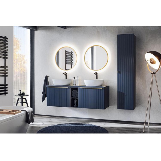 Bobochic - Ensemble de salle de bain 140 cm PHARA avec colonne bleu et or