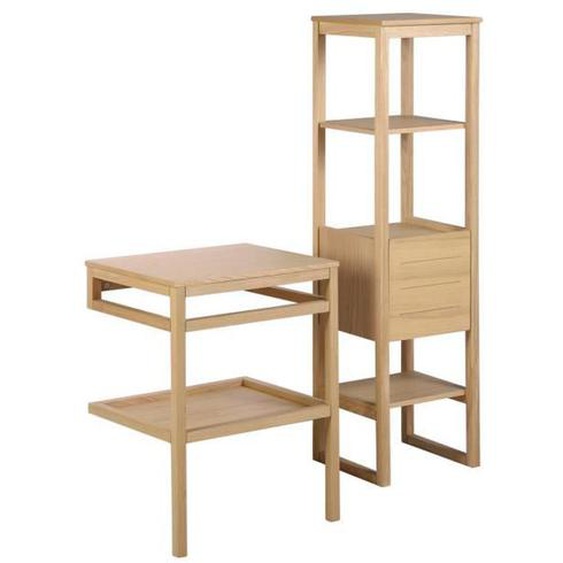 Ensemble de salle de bain HOPP 60 cm avec colonne Bois Clair - MOB-IN - Classique - Intemporel - Décor chêne