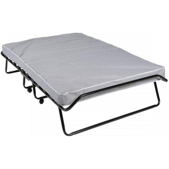 Ensemble Lit Pliant - TERRE DE NUIT - Matelas 8 cm - Ferme - A lattes - Bleu