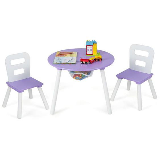 Ensemble table avec 2 chaises et espace de rangement pour jouets 3 7 ans violet